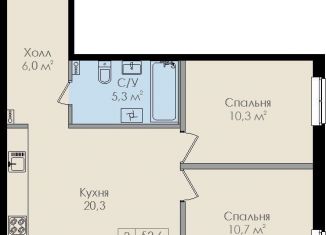 Продам двухкомнатную квартиру, 52.6 м2, Великий Новгород, улица Вересова, 7, ЖК Барселона