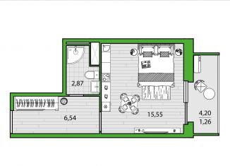 Продаю квартиру студию, 26.2 м2, Санкт-Петербург, ЖК Френдс