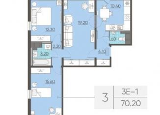 Продается 3-комнатная квартира, 69.9 м2, Санкт-Петербург, улица Дыбенко, 7к2, ЖК Цивилизация