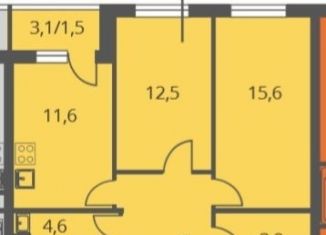Продается 2-ком. квартира, 58 м2, Люберцы, Хлебозаводской проезд, 6с1, ЖК Карамельный