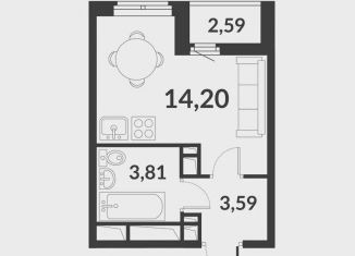 Продам квартиру студию, 22.9 м2, посёлок Шушары, ЖК Чкалов