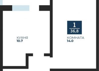 Продается 1-комнатная квартира, 36.8 м2, Тюмень, улица Николая Зелинского, 23, ЖК Домостроитель