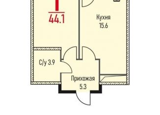 Продам 1-ком. квартиру, 44.1 м2, Ставрополь, микрорайон № 14, Гражданская улица, 1/2к1