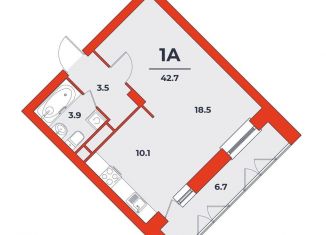 Продажа 1-комнатной квартиры, 42.7 м2, Дубна