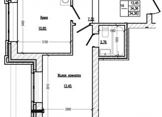 Продается однокомнатная квартира, 34.3 м2, Новосибирск, ЖК На Шоссейной