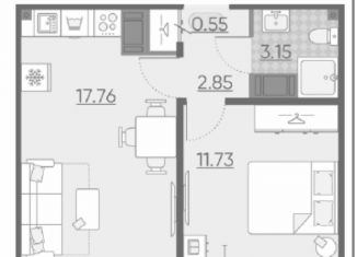 Продам 1-комнатную квартиру, 36 м2, Санкт-Петербург, Красногвардейский район, Муринская дорога, 25к2