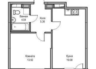 Двухкомнатная квартира на продажу, 44.1 м2, Санкт-Петербург, метро Беговая