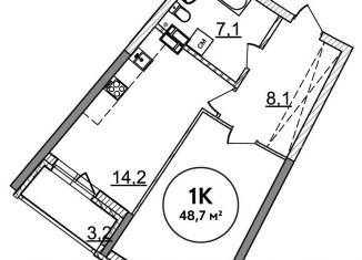 Продаю 1-ком. квартиру, 48.7 м2, Нижний Новгород, ЖК Подкова на Родионова