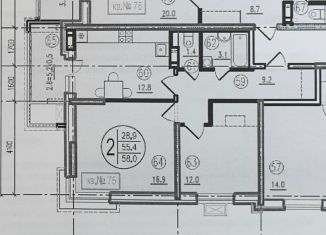 Продам двухкомнатную квартиру, 58 м2, Ростов-на-Дону, улица Мечникова, 110с1, ЖК Династия