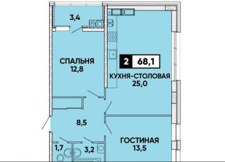 Продается 1-комнатная квартира, 68.1 м2, Ставрополь, микрорайон № 36