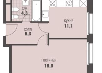 Продается 1-комнатная квартира, 39.7 м2, деревня Румянцево, улица Инженера Кнорре, 7к3, ЖК Хоумсити