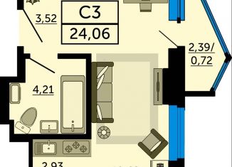 Продаю квартиру студию, 24.1 м2, Ростов-на-Дону, Привокзальная улица, 9, Железнодорожный район