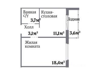 Продажа однокомнатной квартиры, 36.3 м2, Челябинск, ЖК Ньютон, Комсомольский проспект, 143