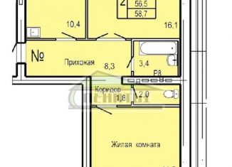 Продажа 2-комнатной квартиры, 58.7 м2, Орёл, ЖК Северная Звезда, улица Родзевича-Белевича, 5