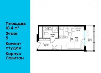 Продам квартиру студию, 18.4 м2, деревня Сапроново, ЖК Эко Видное 2.0