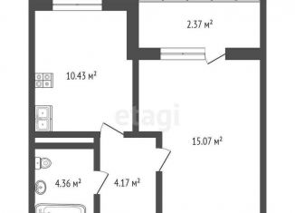 1-комнатная квартира на продажу, 36 м2, Симферополь, ЖК Город Мира, улица Батурина, 133