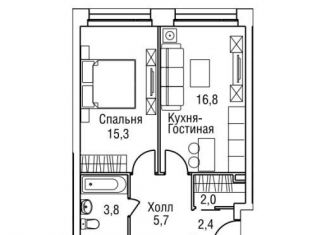 Продажа 2-ком. квартиры, 46 м2, Москва, Шелепихинская набережная, 42к3, ЖК Фридом