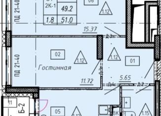 Продаю 2-ком. квартиру, 51 м2, Люберцы, Хлебозаводской проезд, 6с1, ЖК Карамельный