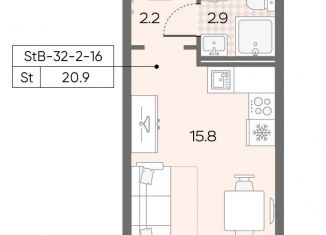 Продажа квартиры студии, 20.9 м2, Москва, район Солнцево