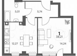 Продаю 1-ком. квартиру, 38.2 м2, Ростов-на-Дону, Доломановский переулок, 82, ЖК Онегин