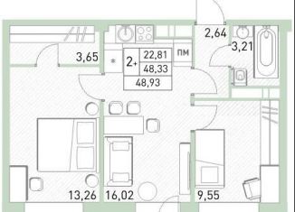 Продаю трехкомнатную квартиру, 48.9 м2, Балашиха, ЖК Столичный, жилой комплекс Столичный, к22