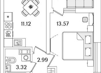 Продажа 1-комнатной квартиры, 32.6 м2, Санкт-Петербург, метро Лесная