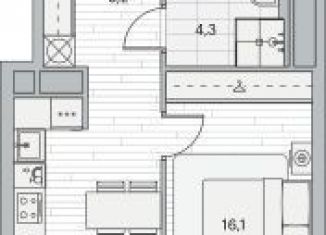 1-ком. квартира на продажу, 41.2 м2, Москва, Береговой проезд, 3, ЖК Береговой