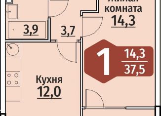 Продается 1-ком. квартира, 37.5 м2, Чебоксары, ЖК Олимп, улица Энергетиков, поз4