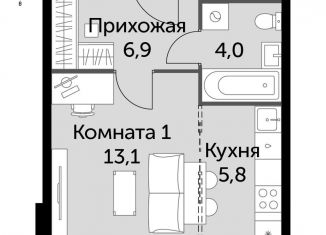 Продается квартира студия, 29.8 м2, посёлок Развилка, ЖК Римский