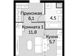 Продажа квартиры студии, 28.1 м2, посёлок Развилка, ЖК Римский