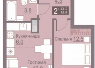 Продается 2-ком. квартира, 37 м2, Пермь, ЖК Погода, Сапфирная улица, 13