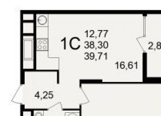Продается 1-комнатная квартира, 39.7 м2, Рязань