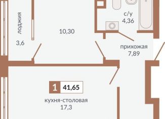 Продаю однокомнатную квартиру, 41.7 м2, Екатеринбург