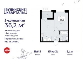 Продается 2-комнатная квартира, 36.2 м2, поселение Сосенское