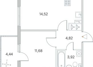 Продается 1-комнатная квартира, 36.3 м2, посёлок Стрельна