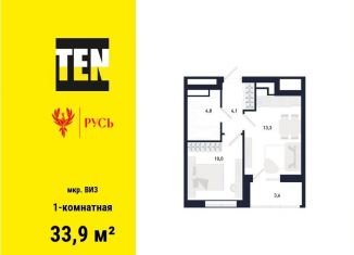 Продам 1-комнатную квартиру, 33.9 м2, Екатеринбург, метро Площадь 1905 года