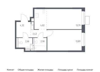 Продается 1-комнатная квартира, 44.9 м2, поселение Рязановское, жилой комплекс Алхимово, 16