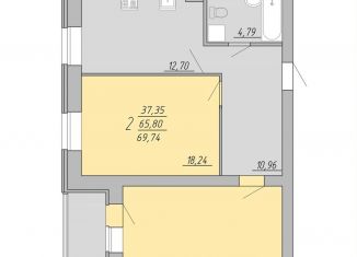 Продается 2-комнатная квартира, 69.7 м2, Тверская область