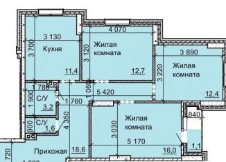 Продажа 3-ком. квартиры, 77 м2, Новосибирск, Калининский район, улица Столетова