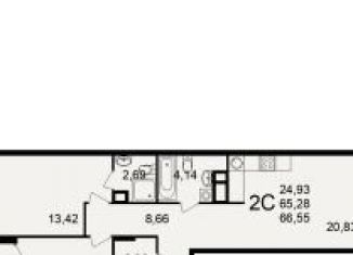 Продам 2-комнатную квартиру, 66.6 м2, Рязань