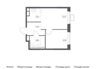 Продается 1-ком. квартира, 34.4 м2, Московская область, жилой комплекс Прибрежный Парк, 9.2