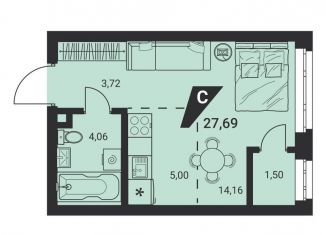 Продается квартира студия, 27.7 м2, Екатеринбург