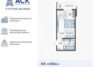 Продажа квартиры студии, 25.4 м2, Краснодар, микрорайон КСК