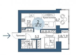 2-комнатная квартира на продажу, 41 м2, Красноярск, Свердловский район