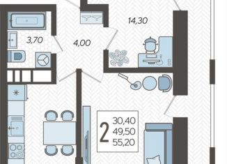 Продам 2-ком. квартиру, 55.2 м2, Краснодар, Ярославская улица, 115, Ярославская улица