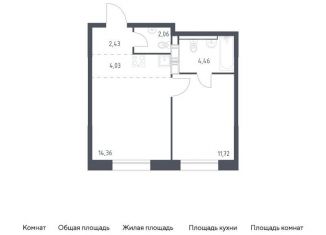 1-комнатная квартира на продажу, 39.1 м2, Москва, Золотошвейная улица