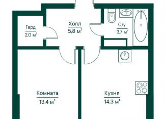 Продажа 1-ком. квартиры, 39.3 м2, Самара, метро Российская