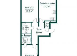 Продается двухкомнатная квартира, 82.7 м2, Самара, метро Российская