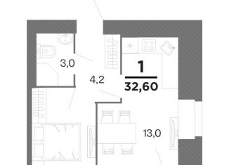 Продам 1-комнатную квартиру, 32.6 м2, Рязань, Московский район
