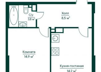 Продажа однокомнатной квартиры, 41.4 м2, Самара, Октябрьский район